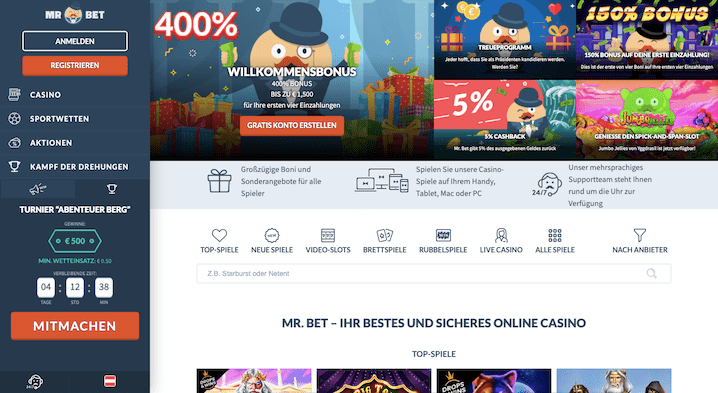 webseite des casinos
